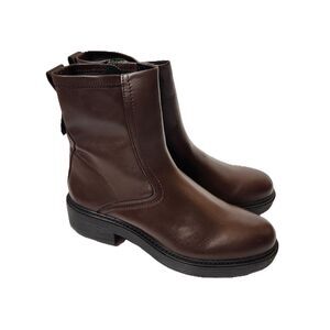 Franco Sarto L-Karbon Zip-Up Boots – Women’s Size 11 EU 41 Brown